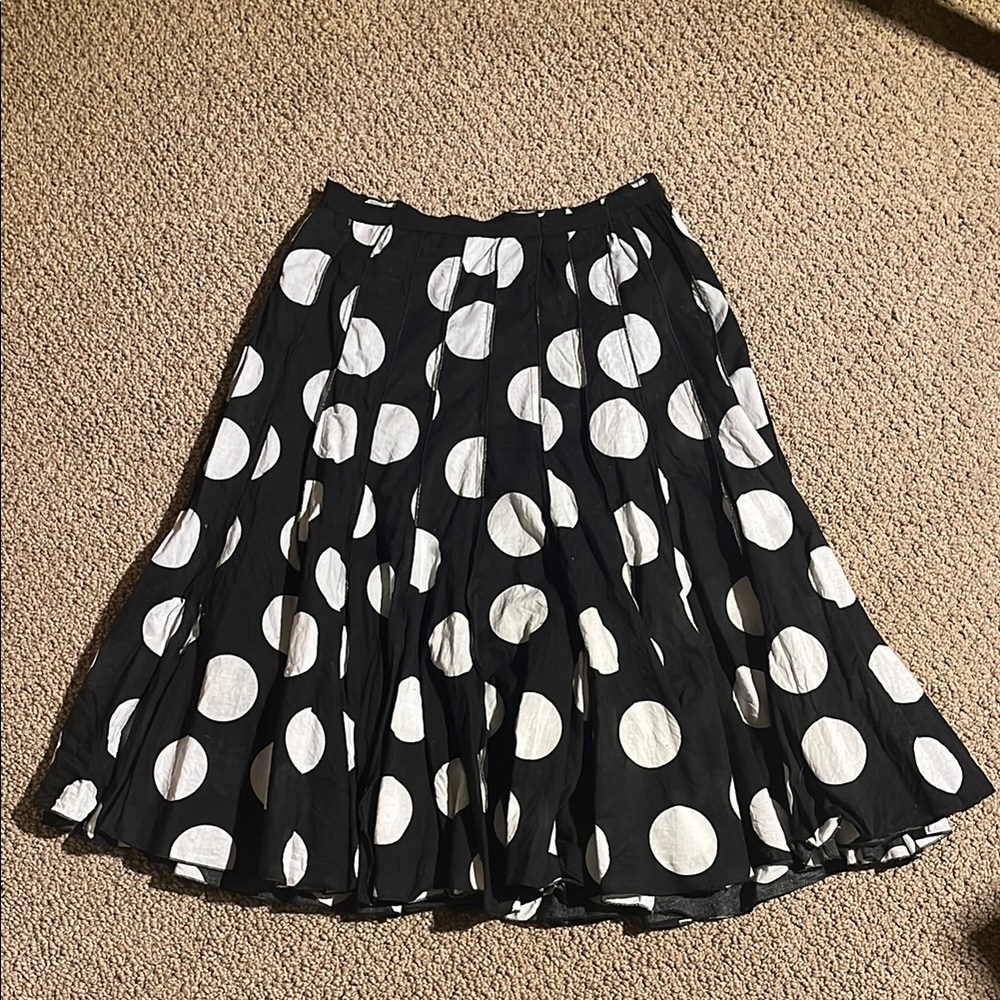 VTG Polka Dot Black and White Circle Skirt